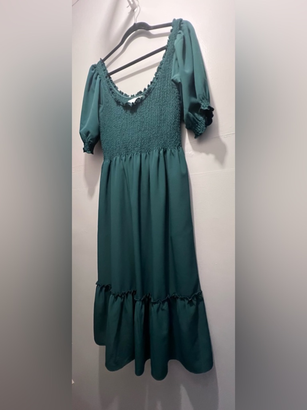 Hill House Louisa Nap Dress Smocked Midi Dress with Puff Sleeves - Picture 2 of 5